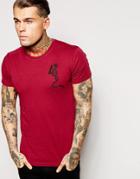 Religion T-shirt With Large Skeleton - Red