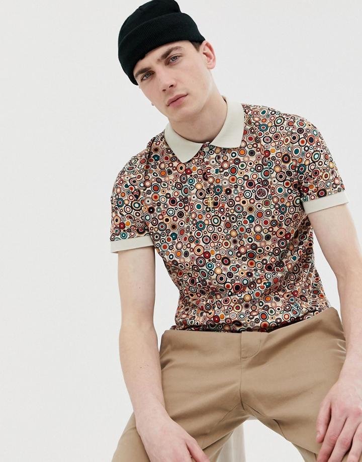 Pretty Green Target All Over Print Polo - Multi