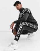 Asos Design Knitted Two-piece Sweatpants With Animal Blocking