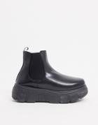 Koi Footwear Vegan Chunky Chelsea Boots In Black