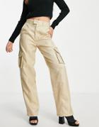 Missyempire Cropped Cargo Pants In Stone - Part Of A Set-purple