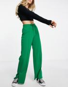 Stradivarius Seam Detail Wide Leg Sweatpants In Green