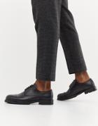 Selected Homme Leather Toe Cap Shoe - Black