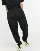 Asos Design High-waist Slim Smart Pants In Black