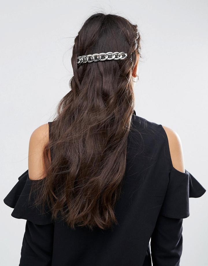 Asos Large Chain Hair Comb - Rhodium