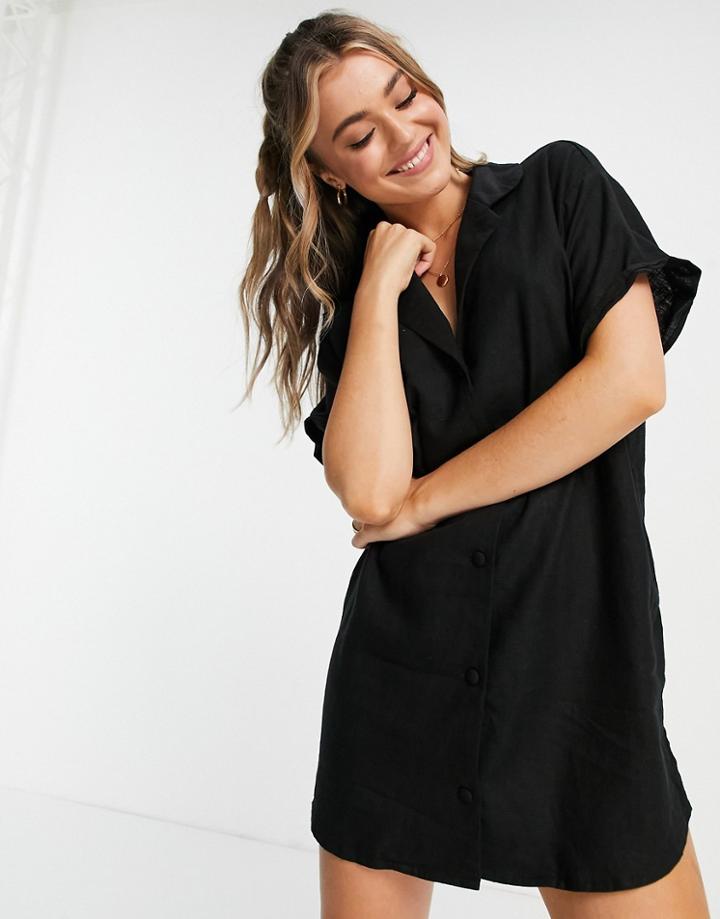 Cotton: On Shirt Dress In Black