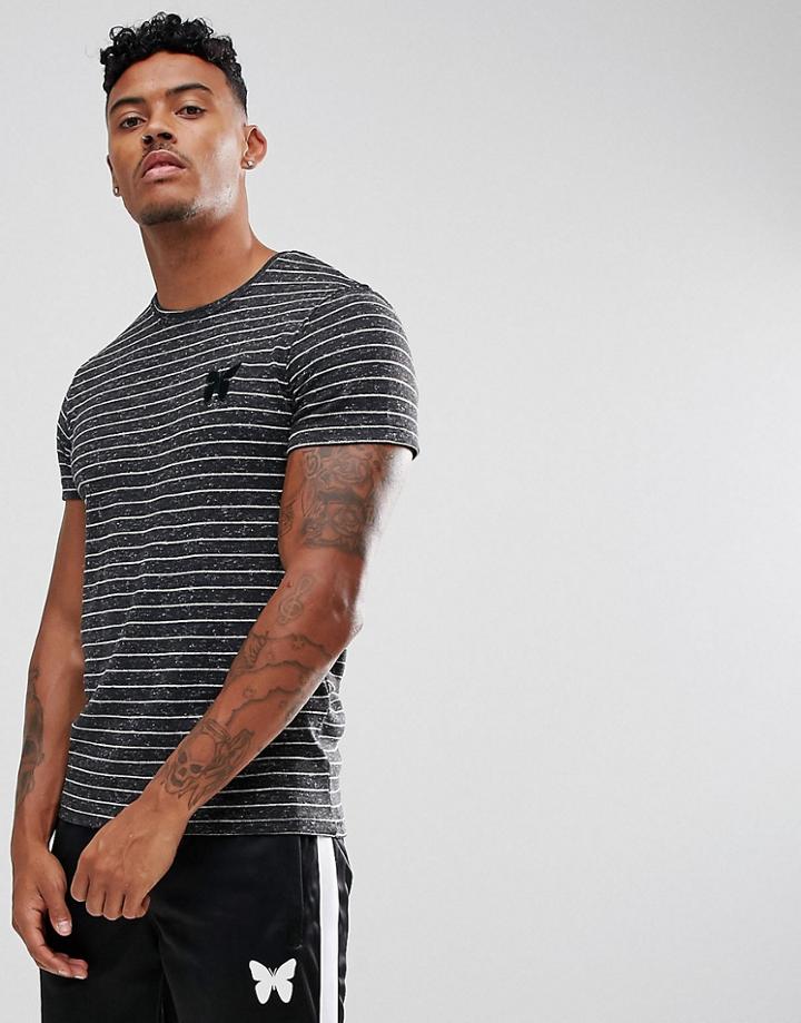 Good For Nothing Muscle T-shirt In Black With Stripes - Black