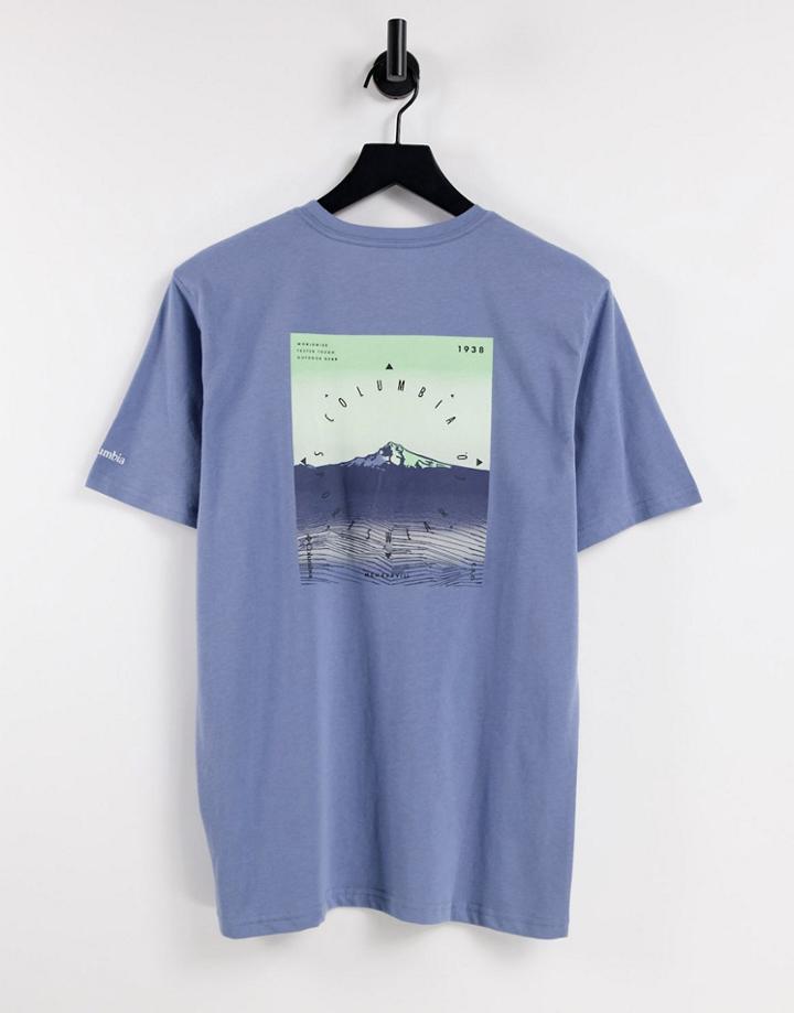 Columbia High Dune Back Print T-shirt In Blue-blues