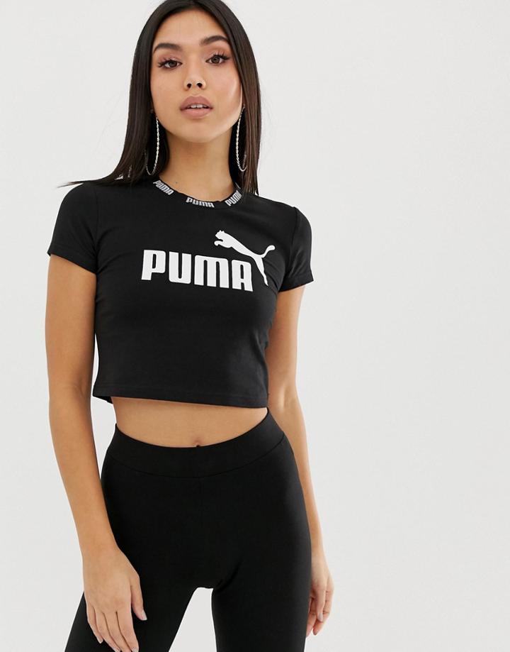 Puma Amplified Taped Black Crop Top