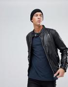 G-star Leather Biker Jacket - Black