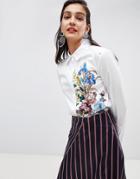 Sportmax Code Embroidered Floral Shirt - White
