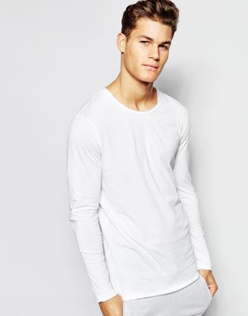 Bread & Boxers Long Sleeve Top In Regular Fit - White