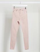 Asos Design High Rise Ridley 'skinny' Jeans In Rose-red