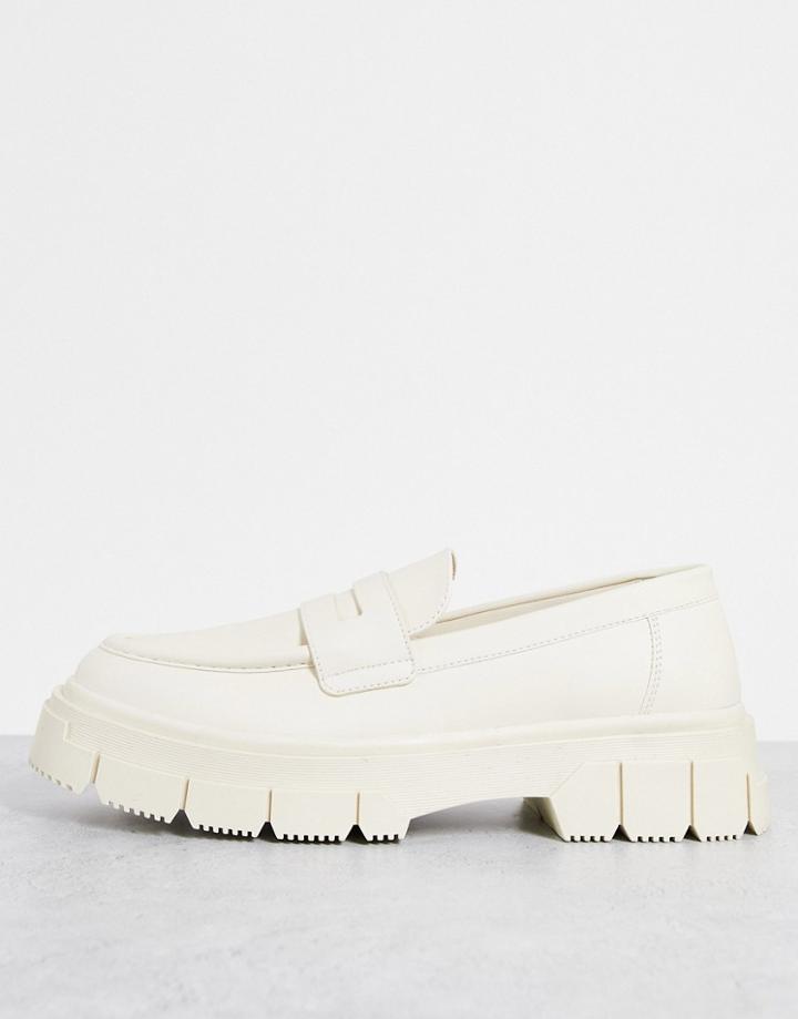 Bershka Chunky Loafer In White
