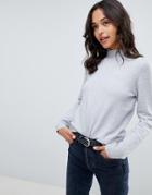 Vila High Neck Knitted Sweater - Gray