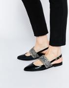 Asos Motion Pointed Flat Shoes - Black