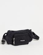 Asos Daysocial Mini Cross Body Barrel Fanny Pack In Black Nylon
