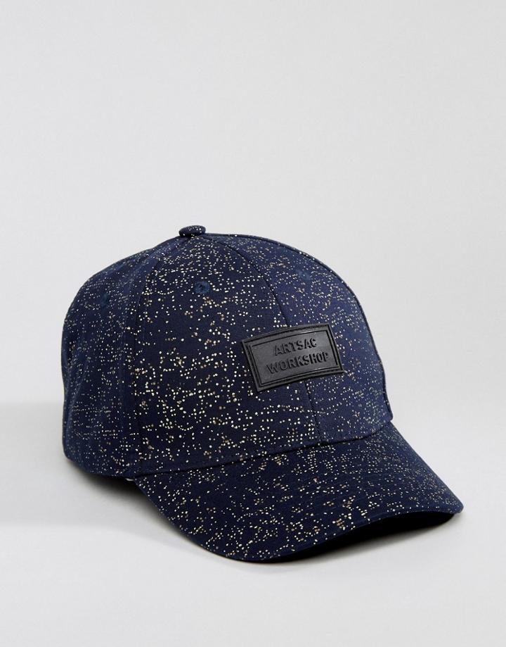 Artsac Workshop Speckle Curved Peak Cap - Black