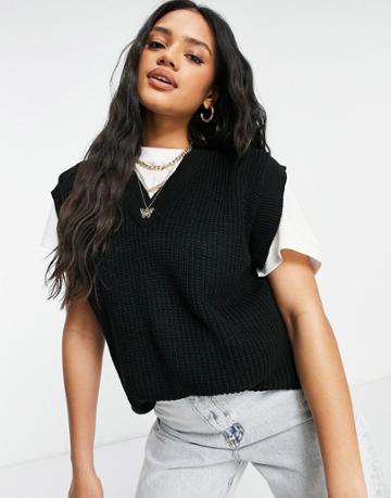 Naanaa Knitted Vest In Black