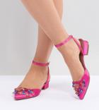 Asos Design Love Lock Wide Fit Embellished Ballet Flats - Multi