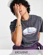 Reclaimed Vintage Inspired Relaxed T-shirt With St Anton Ski Graphic In Charcoal-grey