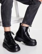Asos Design Alter Lace Up Boots In Black