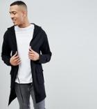 Asos Tall Knitted Parka With Patch Pockets - Black