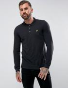 Lyle & Scott Long Sleeve Logo Polo Shirt Black - Black