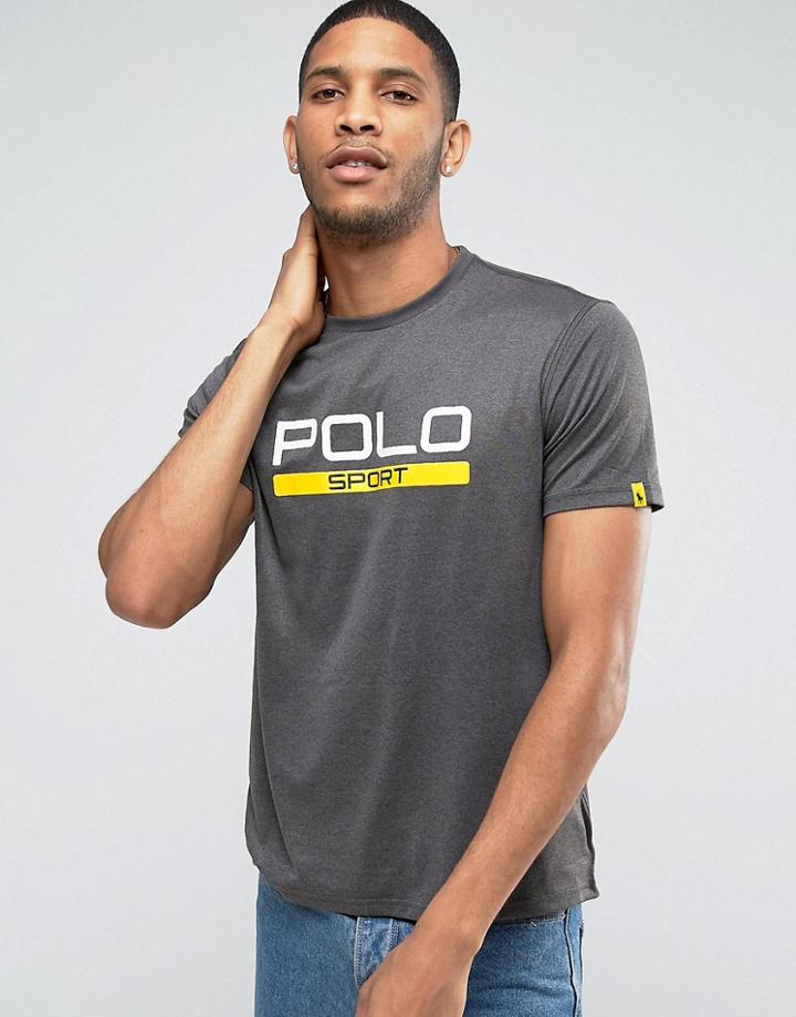 Polo Sport By Ralph Lauren Regular Fit Large Logo T-shirt In Grey - Gr
