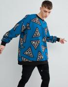 Love Moschino Oversized Logo Print Sweater - Blue
