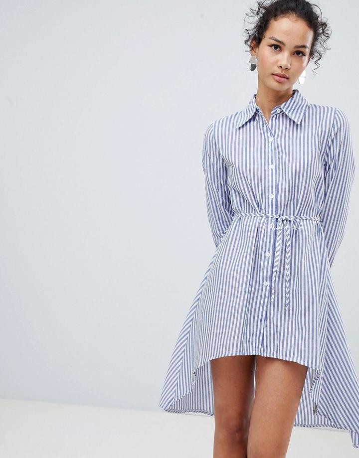 Qed London Shirt Dress - Blue