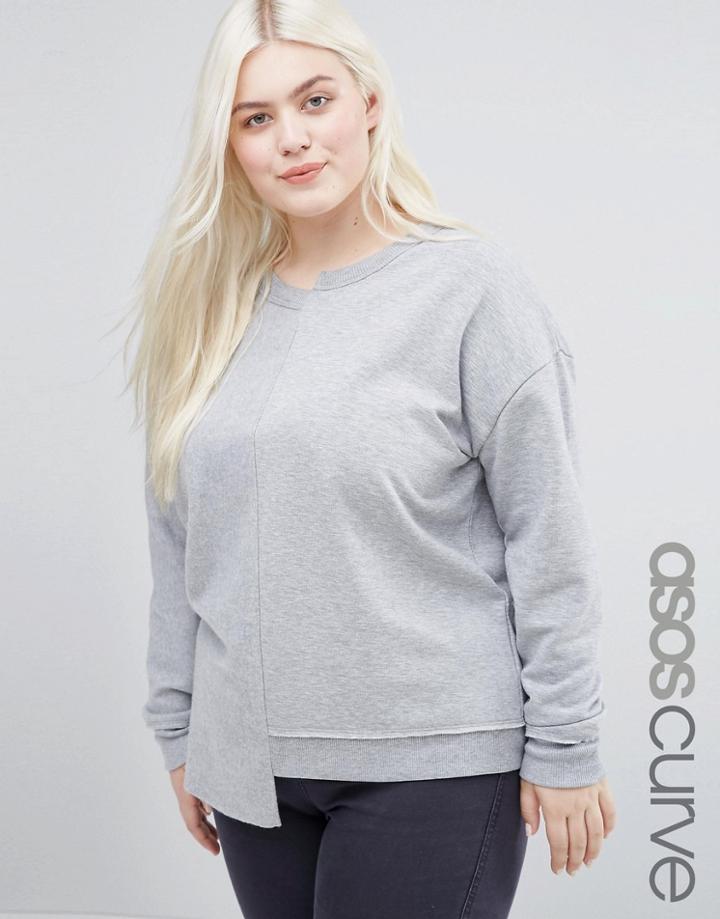 Asos Curve Sweatshirt With Frankenstein Panels - Gray