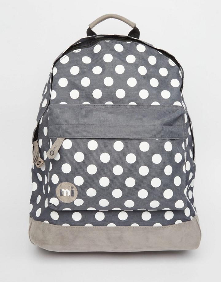 Mi-pac All Polka Backpack In Charcoal - Charcoal