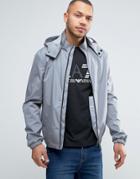 Armani Jeans Rain Jacket Detachable Hood In Gray - Gray