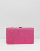 Claudia Canova Bright Pink Hardcase Clutch - Pink