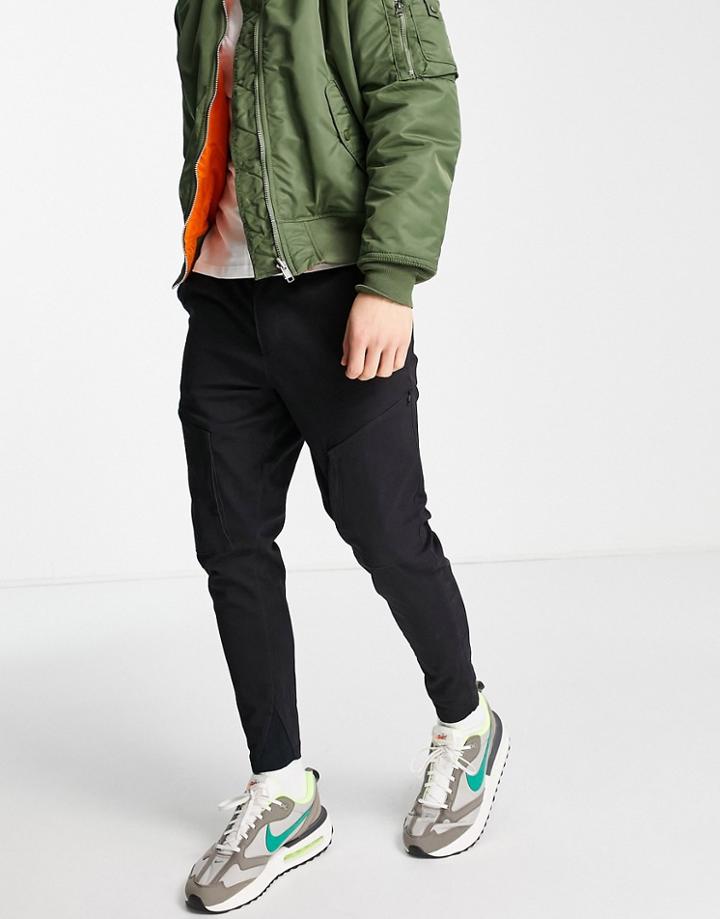Jack & Jones Intelligence Front Pocket Cargo Pants In Black
