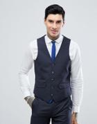 Harry Brown Charcoal Mini Check Slim Fit Suit Vest - Gray