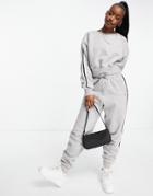Pindydolls Sweatshirt And Sweatpants Set With Side Stripe In Black