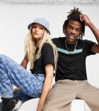 Collusion Unisex Slim Fit Printed Logo T-shirt In Black-white