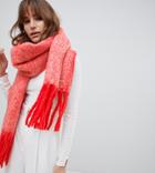 River Island Oversized Knitted Scarf In Red - Red