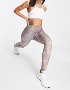 Asos 4505 Base Layers Compression Leggings With Sculpting High Waist In Print-multi
