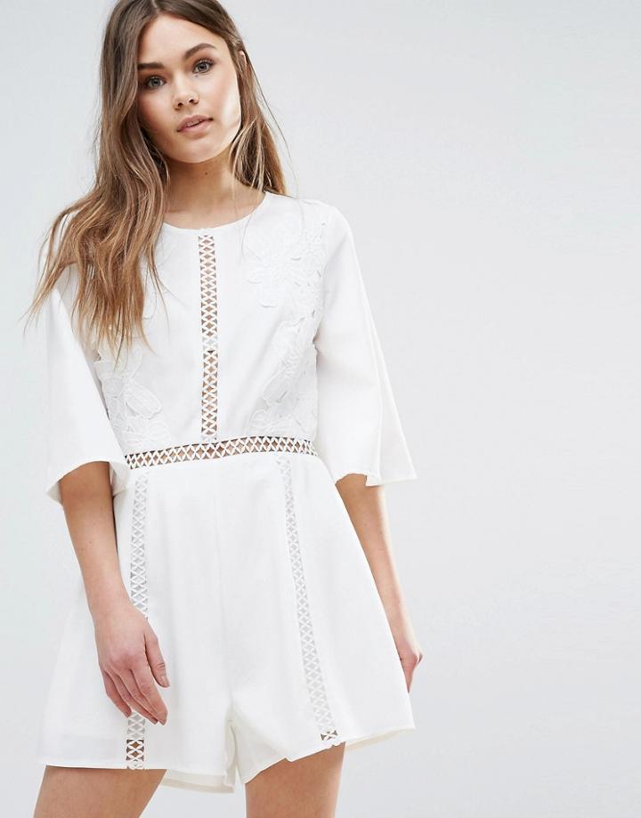 Vero Moda Lace Detail Romper - White