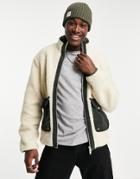 Selected Homme Sherpa Jacket With Contrast In Beige-neutral
