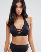 Asos Fuller Bust Mix And Match Molded Lattice Plunge Bikini Top With E