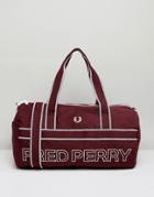 Fred Perry Sports Canvas Barrel Bag Maroon - Red