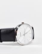 Calvin Klein Black Leather Strap Watch