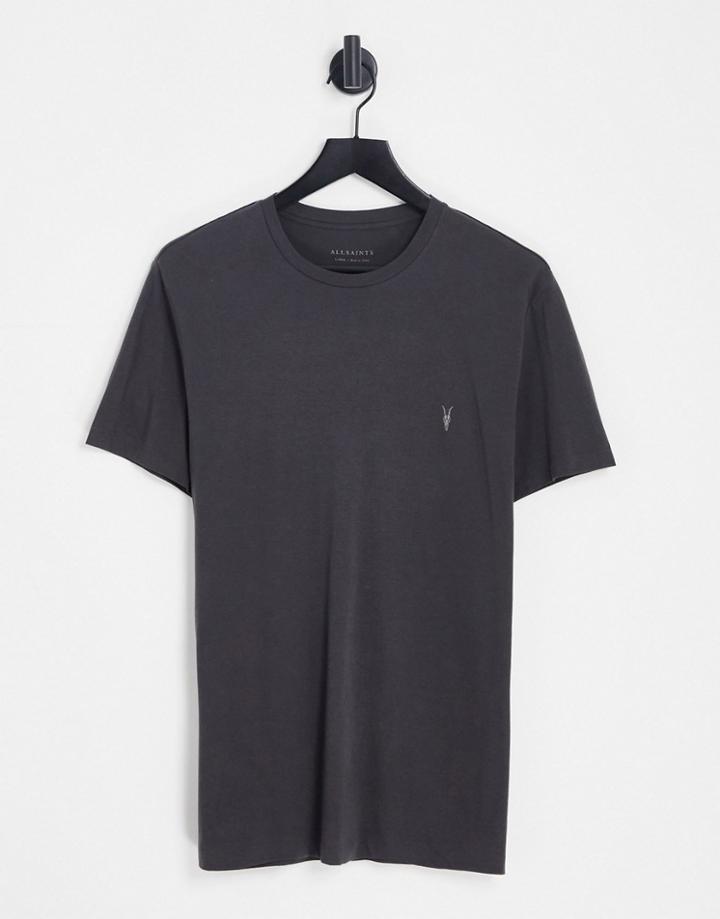Allsaints Tonic Ramskull Logo T-shirt In Washed Black