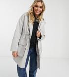 Asos Design Maternity Lightweight Parka In Washed Gray-pink