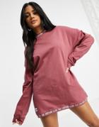 The Couture Club Oversized Sweatshirt Dress In Rose-pink