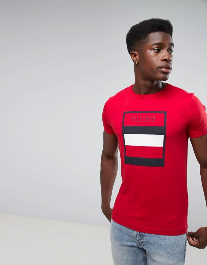 Tommy Hilfiger Norman T-shirt With Box Print In Red - Red